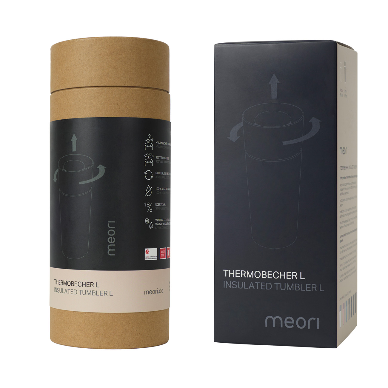 meori Thermobecher mit individueller Produktverpackung